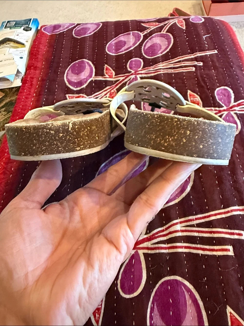 Tory Burch Cloud Miller Lavender/Black/Ivory Logo Thong Sandals 10.5